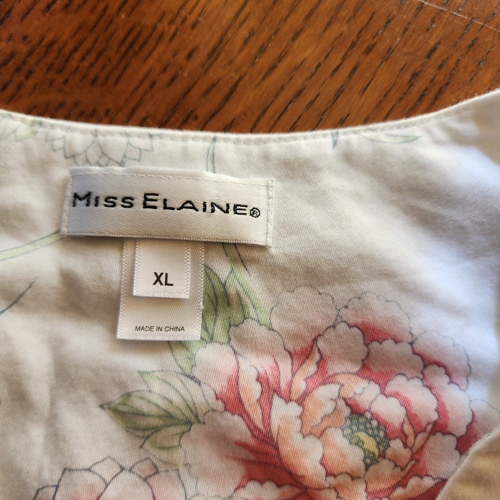 Miss Eileen floral Gown‎ House Coat Full Zip Vintage Lightweight Breathable XL
